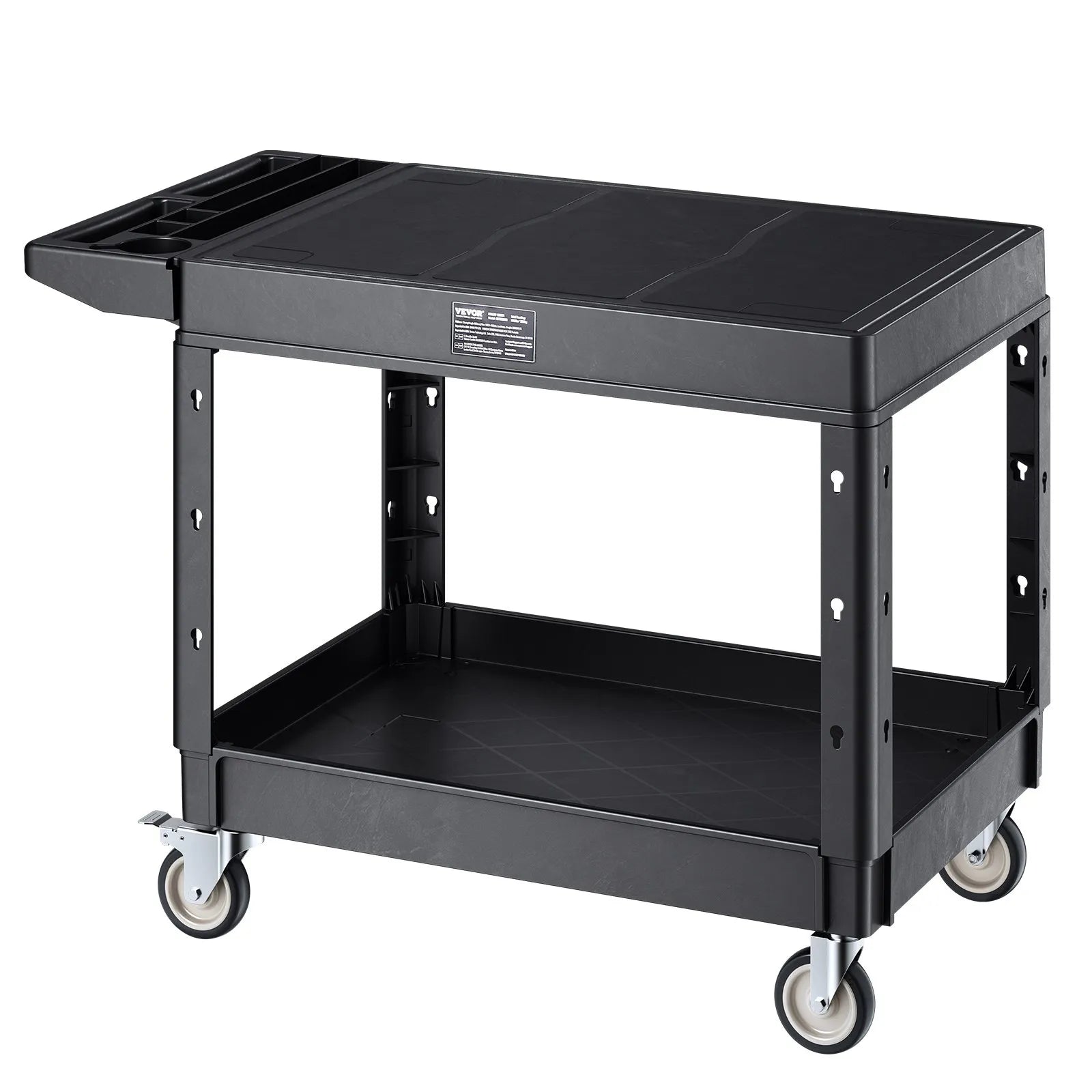 VEVOR 2-shelf Utility Cart 550 lbs 37 x 25.4-inch Service Cart with Wheels
