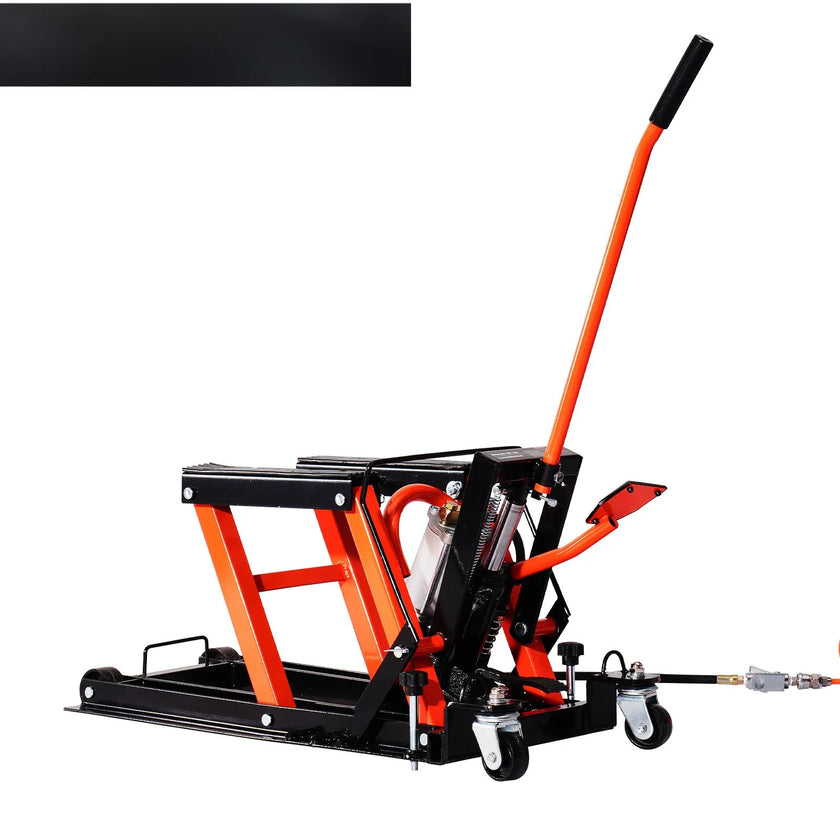 VEVOR 1500lbs Hydraulic & Pneumatic Motorcycle Jack Lift Hoist Stand 2 Casters