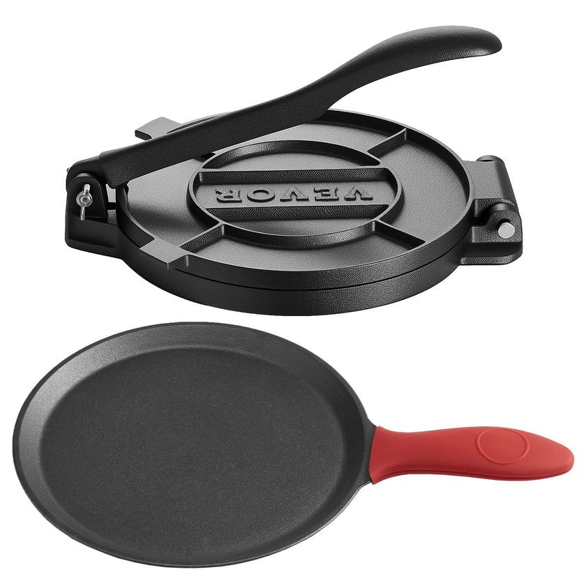 VEVOR 10 Inch Tortilla Press Chapati Maker Roti Dough Maker Heavy Duty Cast Iron