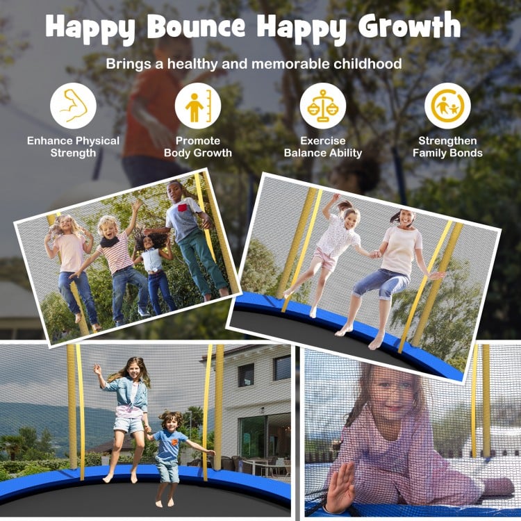 10 Feet Unique Flower Shape Trampoline with Galvanized Steel Frame-Yellow
