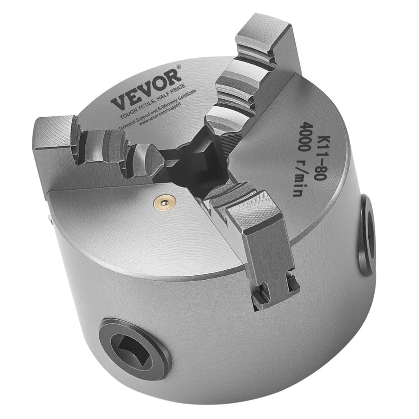 VEVOR 3 Inch 3-Jaw Self-Centering Lathe Chuck for Lathe Drilling Milling Machine