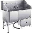 VEVOR 61 Inch Dog Grooming Bath Tub Stainless Steel w Ramp Water Filter Left