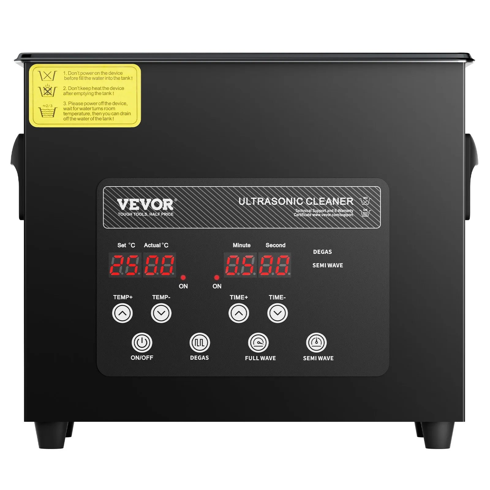 VEVOR 3L Ultra Sonic Cleaner Cleaning Machine with Basket Heater and Timer 120W