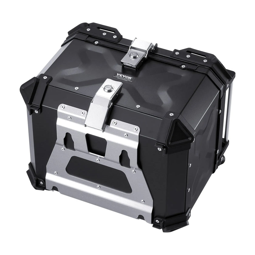 VEVOR 55L Motorcycle Top Case Universal Motorbike Tail Box with Leather Lining