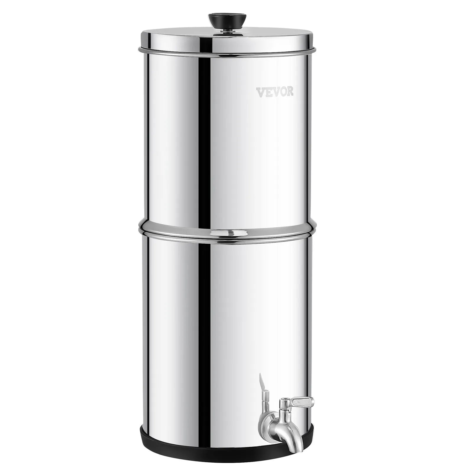 VEVOR 1.5G Gravity-fed Water Filter Countertop System Stainless Steel 2 Filters