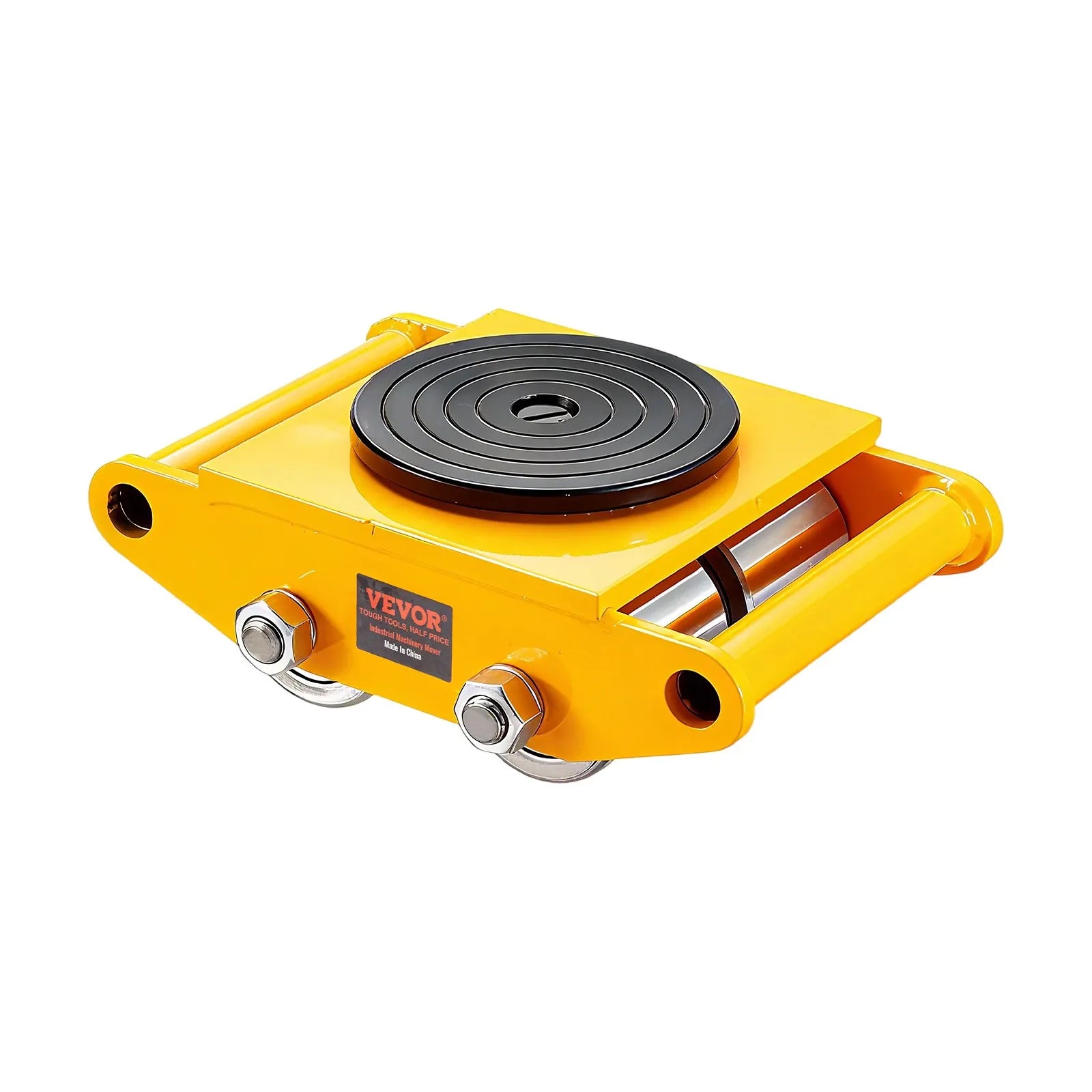 VEVOR 4PCS Machinery Skate Dolly, 26455LBS/12T Industrial Machinery Mover, Heavy Duty Carbon Steel Machinery Moving Skate & 4 Carbon Steel Wheels and 360° Rotation Non-Slip Cap for Warehouse, Factory