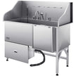 VEVOR 61 Inch Dog Grooming Bath Tub Stainless Steel w Ramp Water Filter