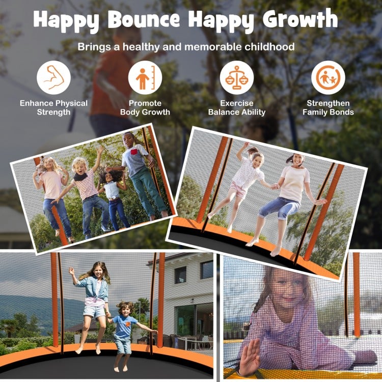 10 Feet Unique Flower Shape Trampoline with Galvanized Steel Frame-Orange