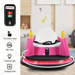 12V Electric Kids Ride On Bumper Car with Flashing Lights for Toddlers-Pink