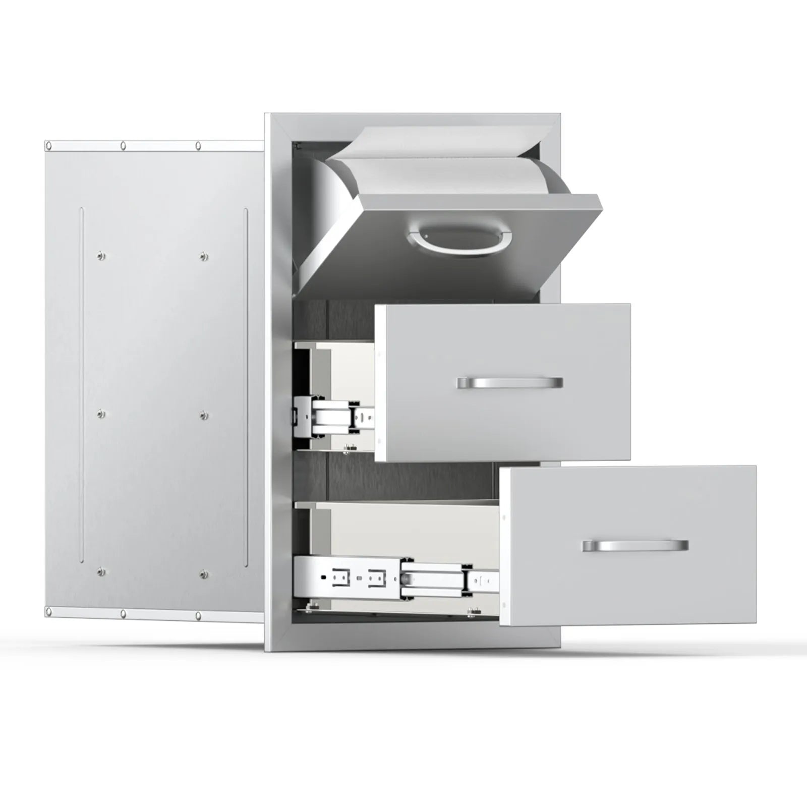 VEVOR Outdoor Kitchen Drawers Triple BBQ Access Drawers Island 16.5x29x20.5 in