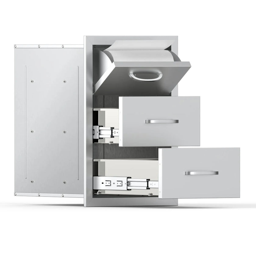 VEVOR Outdoor Kitchen Drawers Triple BBQ Access Drawers Island 16.5x29x20.5 in