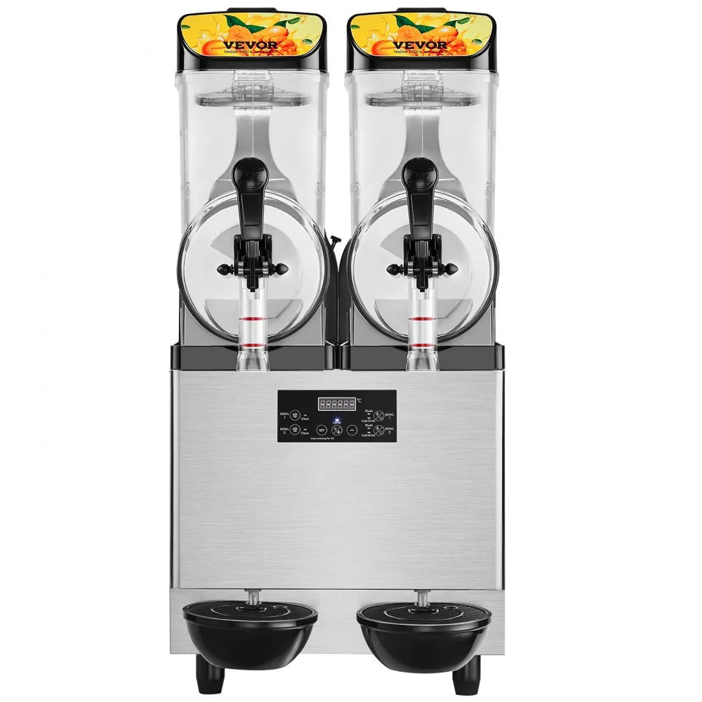 VEVOR 2 x 12L / 3.2 Gal Commercial Slush Machine Margarita Smoothie Frozen Drink