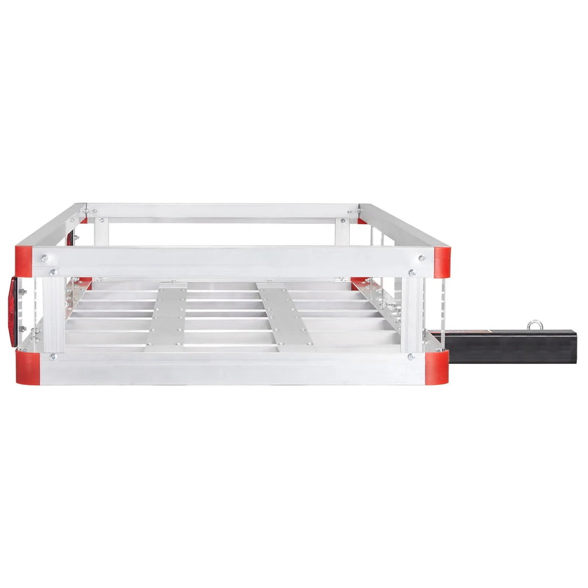 VEVOR 49.4 x 22.4 x 7.1 in Hitch Cargo Carrier, 500lb Capacity Trailer Hitch Mount Aluminum Cargo Basket, Luggage Carrier Rack Fits 2