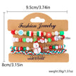 4pcs Christmas Snowman Handmade Beaded Bracelet set gift idea