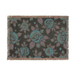 Floral Woven Blanket — Vintage Rose Throw for Living Room & Bedroom
