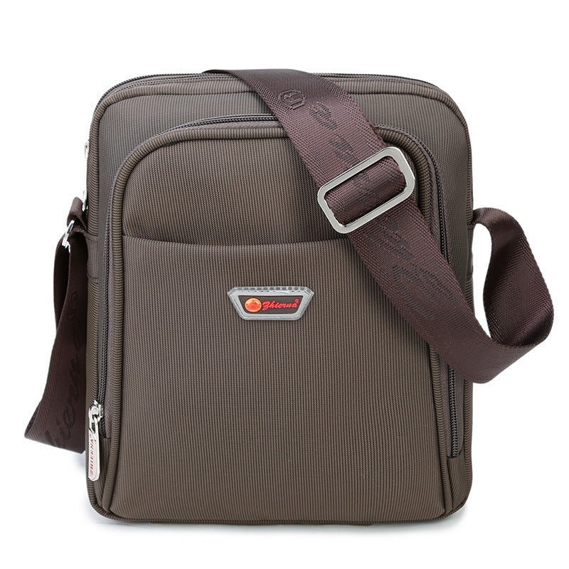 Men's Oxford Cloth Messenger Bag – Shoulder & Crossbody, Black & Brown