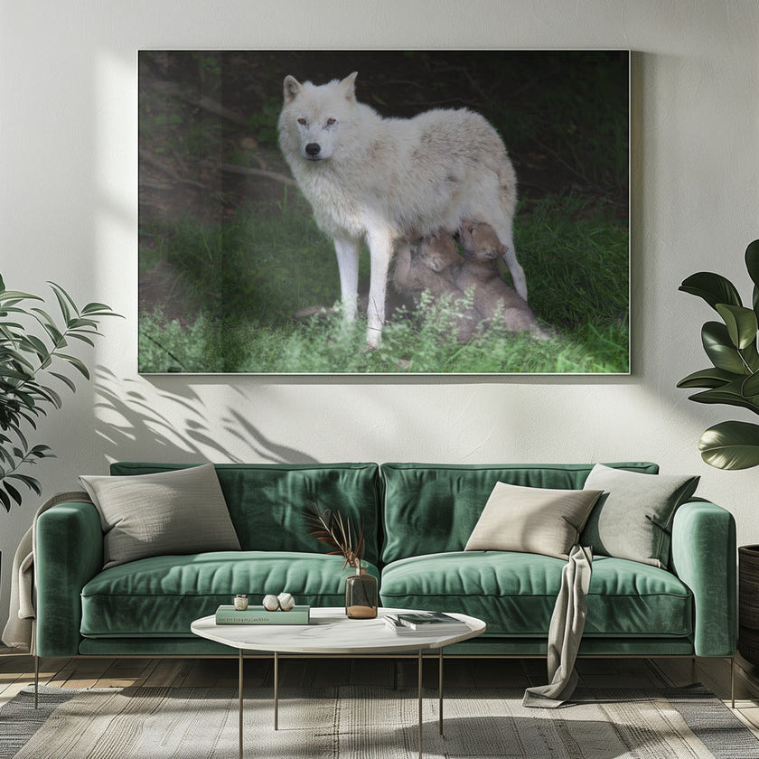 Wall art Arctic Wolves - Remus and Romulus