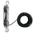 VEVOR 100 ft Rope Hoist Pulley Wheel Block and Tackle Puller 5:1 Ratio 4400 lbs