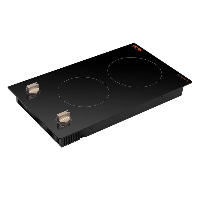 VEVOR 1800W 2 Burner Induction Cooktop Electric Countertop Burner Knob Control