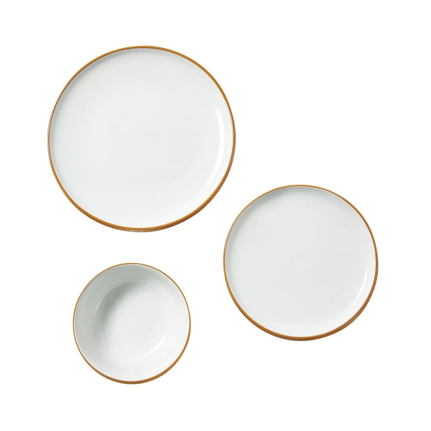 VEVOR 12 PCS Dinnerware Set Ceramic Plates and Bowls Sets Service for 4 White