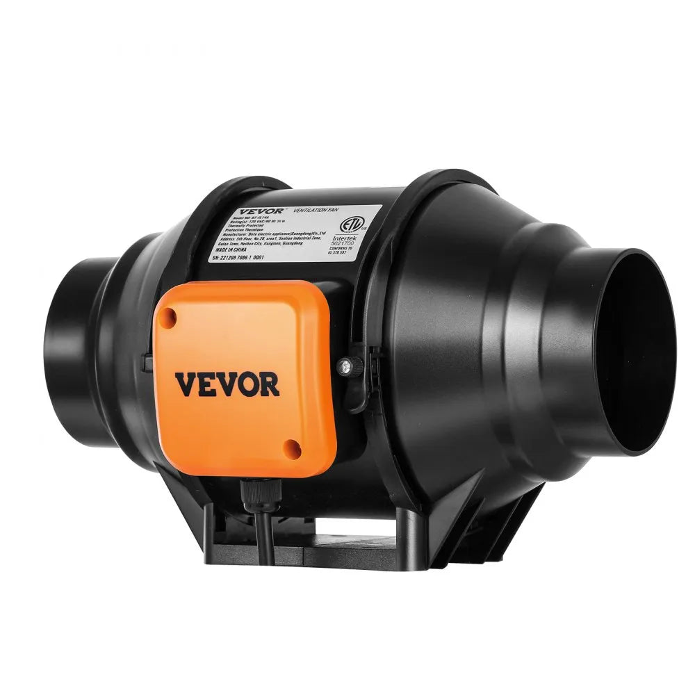 VEVOR 4 Inch Inline Duct Fan HVAC Exhaust Blower Kit AC Variable Speed Control