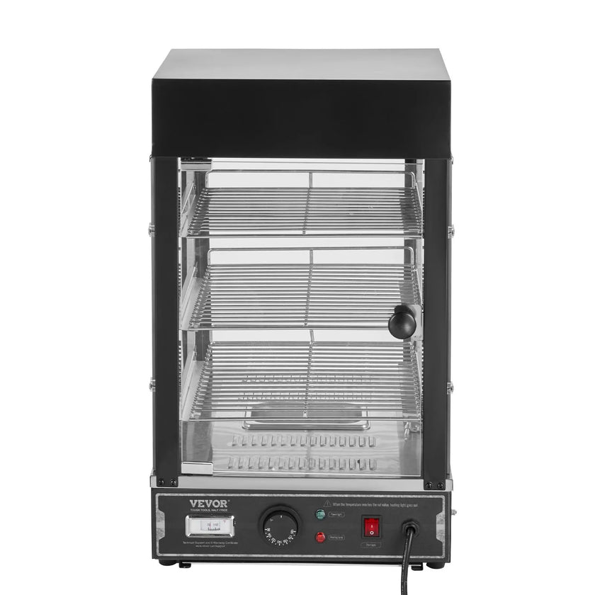 VEVOR 3-Tier Commercial Food Warmer Display Countertop Pizza Cabinet with Light