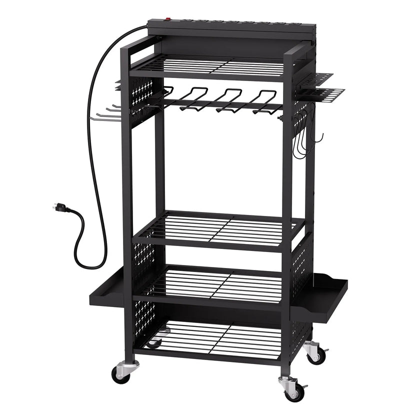 VEVOR 5-tier Tool Organizer Cart with Charging Station Garage Cart on Wheels