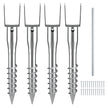 VEVOR No Dig Ground Anchor, 4 Pack 3.94 x 2.76 x 27.56 in DIY Screw in Post Stake, Includes 6 Lag Bolts & a Rebar, U-Shape Heavy Duty Steel Post Holder, Great for Mailbox Posts and Fence Posts