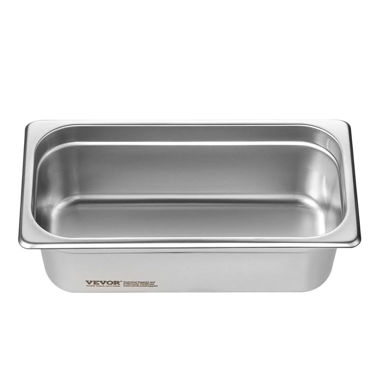 VEVOR 6 Pack Hotel Pans, 1/3 Size Anti-Jam Steam Pan, 0.8mm Thick Stainless Steel Restaurant Steam Table Pan, 4-Inch Deep Commercial Table Pan, Catering Storage Food Pan, for Industrial & Scientific