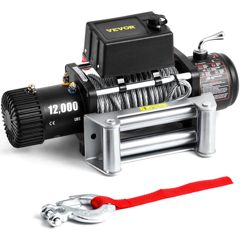 12000LBS Electric Winch 12V Steel Cable Off-road ATV UTV Truck Towing Trailer