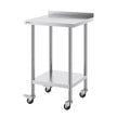 VEVOR 24 x 24 x 40 Inch Stainless Steel Work Table, Commercial Food Prep Worktable with Casters, Heavy Duty Prep Worktable, Metal Work Table with Adjustable Height for Restaurant, Home and Hotel