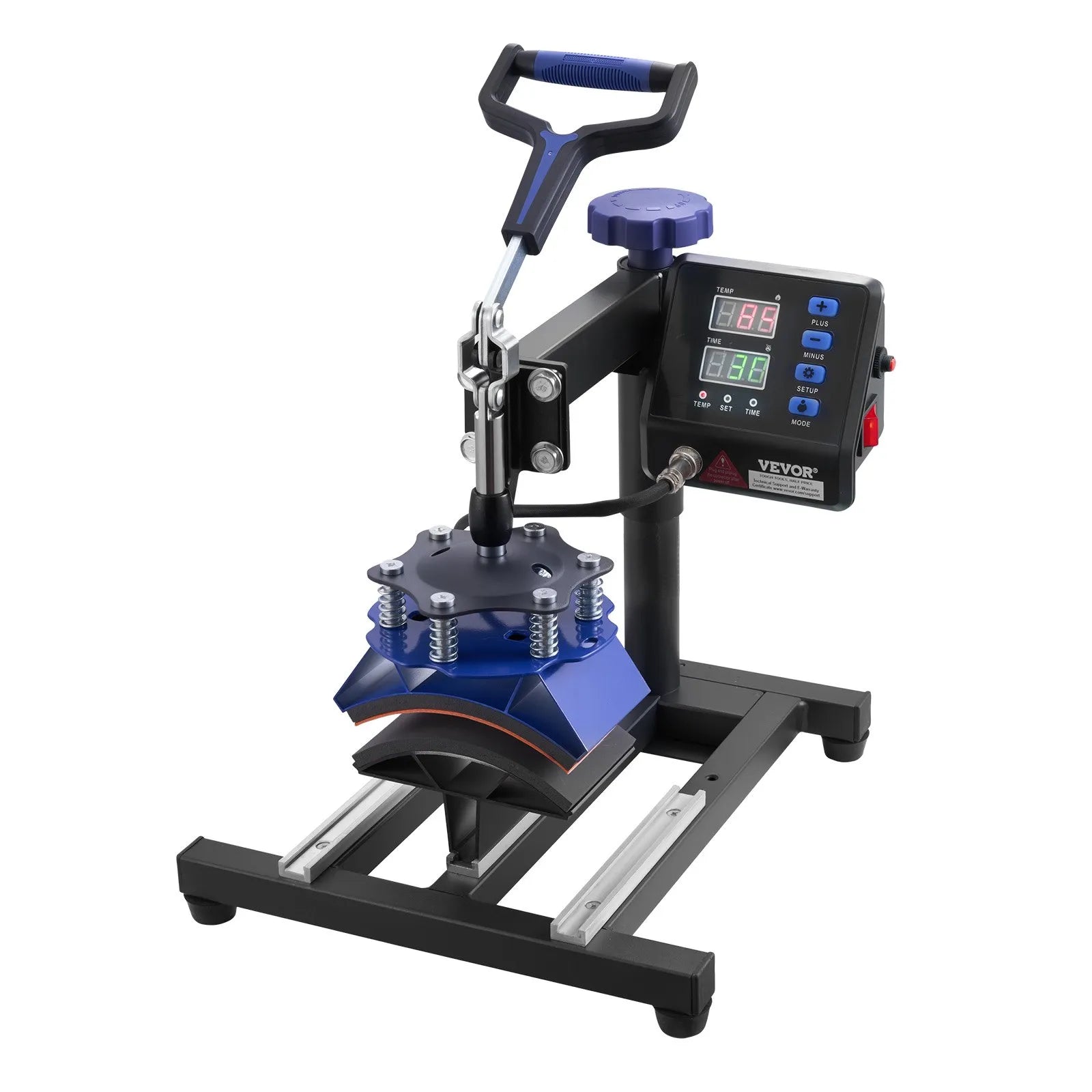 VEVOR 5 in 1 Heat Press Machine 15x15 in 30oz Tumbler Press T-Shirts Black+Blue