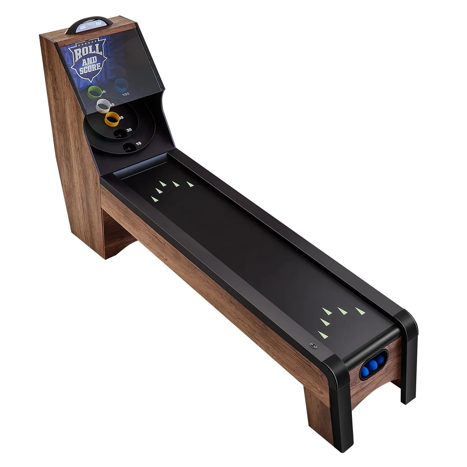 VEVOR 9 ft Roll & Score Arcade Game Table Electronic Scorer Game Room 4 Balls