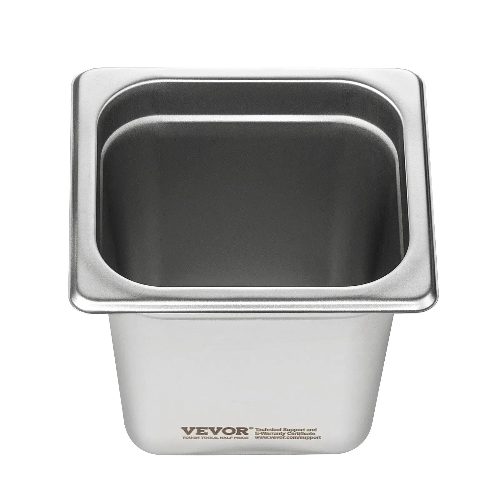 VEVOR 6 Pack Hotel Pans, 1/6  Size Anti-Jam Steam Pan, 0.8mm Thick Stainless Steel Restaurant Steam Table Pan, 6-Inch Deep Commercial Table Pan, Catering Storage Food Pan, for Industrial & Scientific