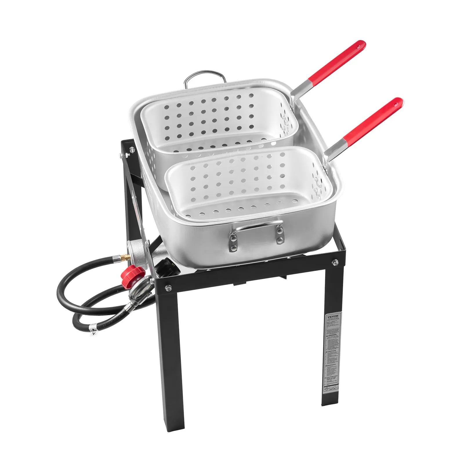VEVOR 18 Qt Fish and Wing Fryer Aluminum Outdoor Propane Deep Fryer Kit 2 Basket