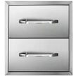 VEVOR Outdoor Kitchen Drawers 18W x 20.6H x 12.7D Inch, Flush Mount Double BBQ Drawers Stainless Steel with Handle, BBQ Island Drawers for Outdoor Kitchens or Patio Grill Station