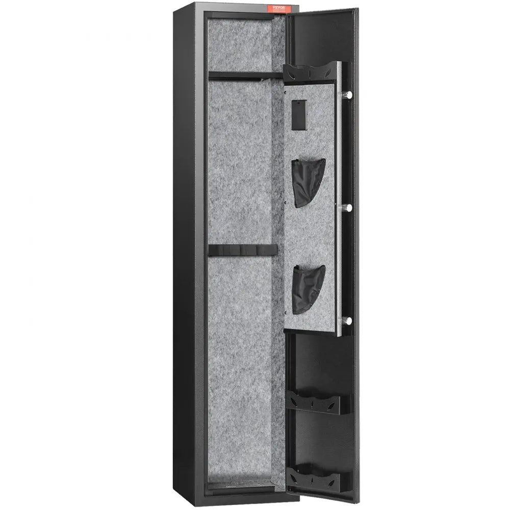 VEVOR 5 Rifles Gun Safe, Rifle Safe with Fingerprint Lock, Quick Access Gun Storage Cabinet for Shotguns with Removable Shelf, Pistol Rack, Ammo Storage Box for Home Long Gun and Pistols