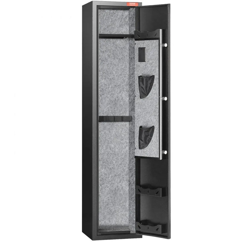 VEVOR 5 Rifles Gun Safe, Rifle Safe with Fingerprint Lock, Quick Access Gun Storage Cabinet for Shotguns with Removable Shelf, Pistol Rack, Ammo Storage Box for Home Long Gun and Pistols