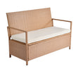 VEVOR Outdoor Storage Bench PE Rattan 70 Gal Deck Box Waterproof Outdoor Seat