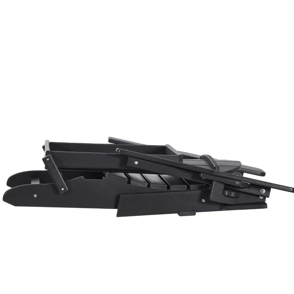 VEVOR Adirondack Chair Plastic Set of 2 All-Weather Folding Fire Pit Black