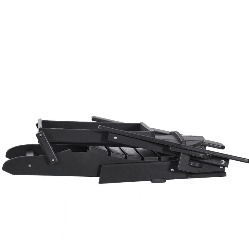 VEVOR Adirondack Chair Plastic Set of 2 All-Weather Folding Fire Pit Black
