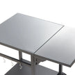 VEVOR Outdoor Grill Dining Cart with Double-Shelf, BBQ Movable Food Prep Table, Multifunctional Foldable Iron Table Top, Portable Modular Carts for Pizza Oven, Worktable with 2 Wheels, Carry Handle