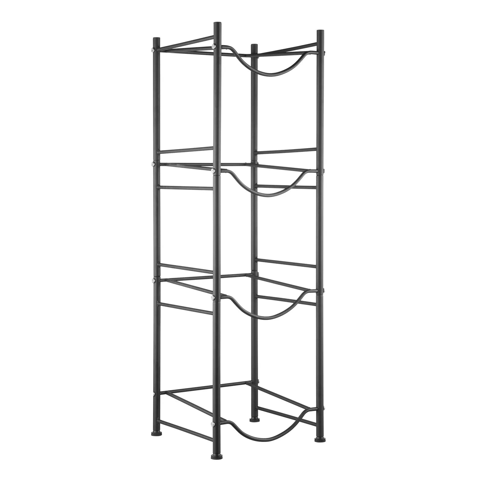 VEVOR 4 Tiers Water Jug Holder Single Row Water Bottle Rack for 4 Bottles Black