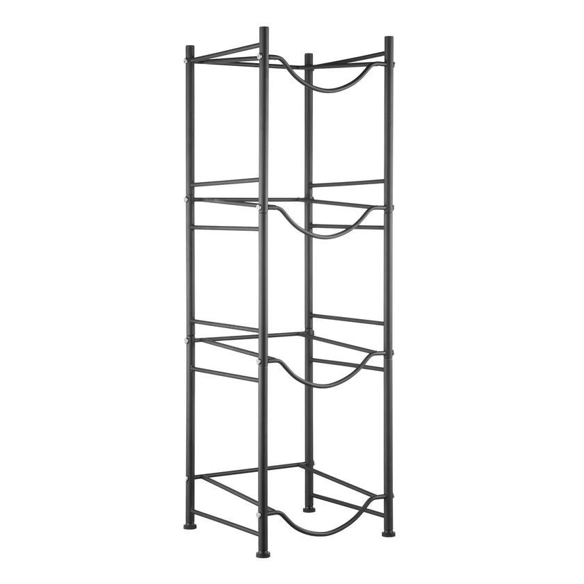 VEVOR 4 Tiers Water Jug Holder Single Row Water Bottle Rack for 4 Bottles Black