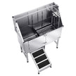 VEVOR 50 Inch Dog Grooming Bath Tub Stainless Steel w Ramp Water Filter Left