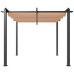 VEVOR 10'x10' Outdoor Retractable Pergola with Sun Shade Canopy Aluminum Beige
