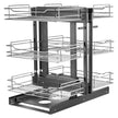 VEVOR 3 Tier Blind Corner Pull Out Organizer Chrome Kitchen Cabinet Basket