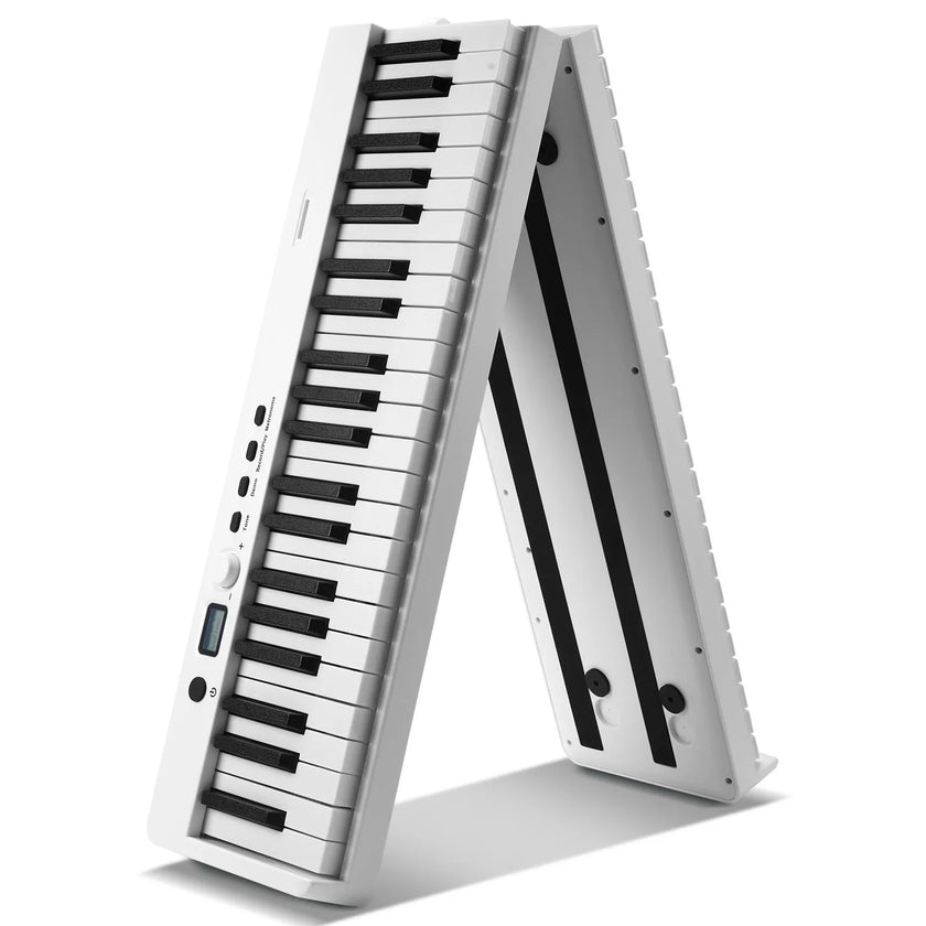 VEVOR 88 Key Folding Keyboard Piano Portable Foldable Piano Bluetooth MIDI White
