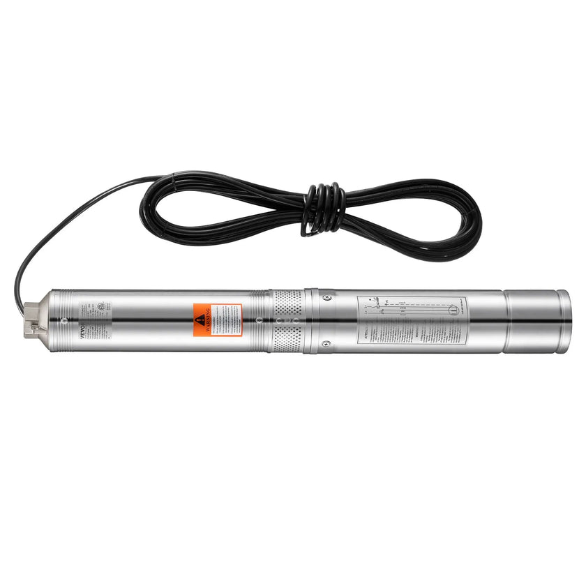 VEVOR 1HP Deep Well Submersible Pump Stainless Steel Pump 230V 31.7 GPM 207 ft