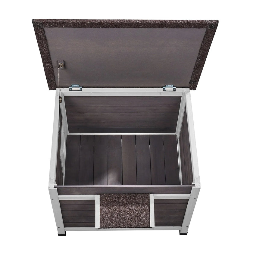 VEVOR Outdoor Cat House Wooden Feral Cat Shelter with Roof Door Flaps & Window